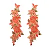 Wholesale applique 3d embroidery flower bead neck lace sequin patch