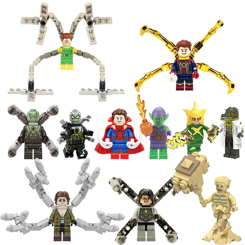 

Super Heroes No Way Home Spider Captain Doctor Octopus Man Character Action Building Block Figure Educational Toy Christmas Gift