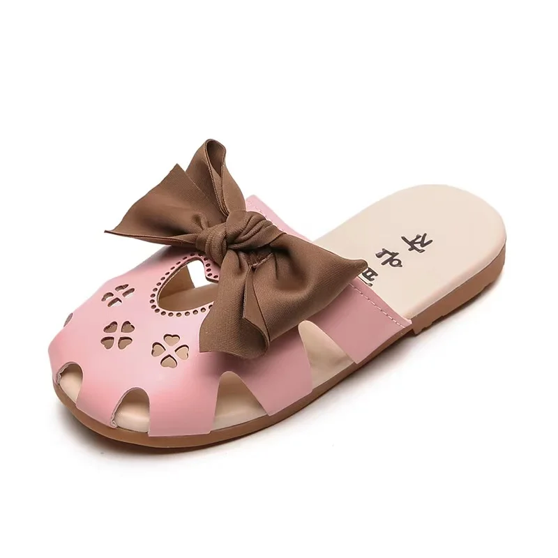 

Fashion Sweet Bow slipper for kids, Girls Kids Slippers Princess, White beige pink