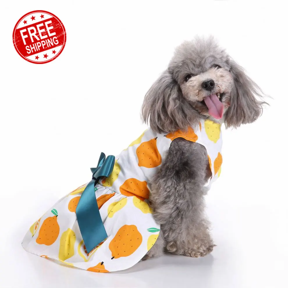 

New Design Lovely Spring Summer Fancy Pet Cloth Small Dog Clothes Dress, Yellow