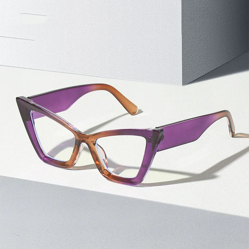 

80459 oversized cat eye clear eyeglasses frames customize logo blue light blocking glasses women popular optical frames