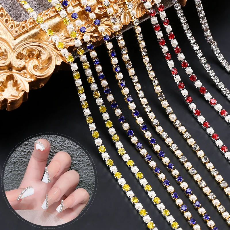 

Crystal trim light luxury nail rhinestone trim jewelry wholesale 25 cm hand-decorated claw rhinestones