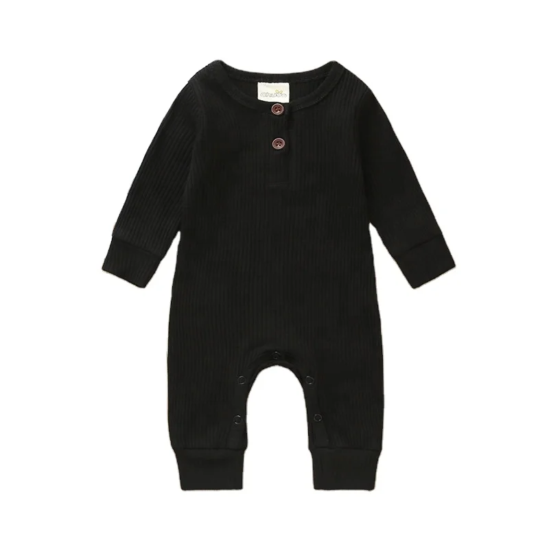 

Hot Selling Spring Autumn Baby Rompers Newborn Solid Color Clothing Long Sleeves