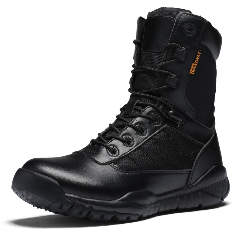 

2020 Fashion Cowhide Safety Antiskid High Top Shoes Non-slip Military Army Boots For Men