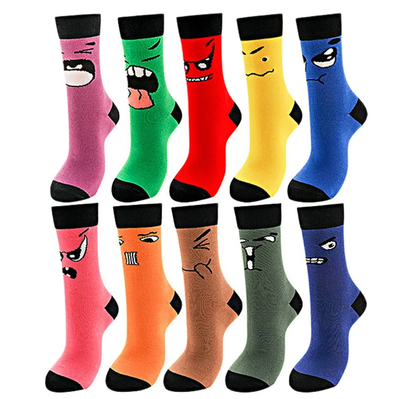 

Funny Funky Crazy Novelty Colorful Patterned Fashion Designer Men's Dress Socks Unisex Couples Cartoon Crew Women Socks