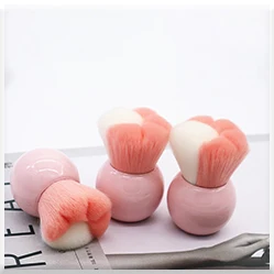 Novo estilo bonito japonês roxo rosa cor base blush maquiagem escova de cosméticos essenciais para viagens