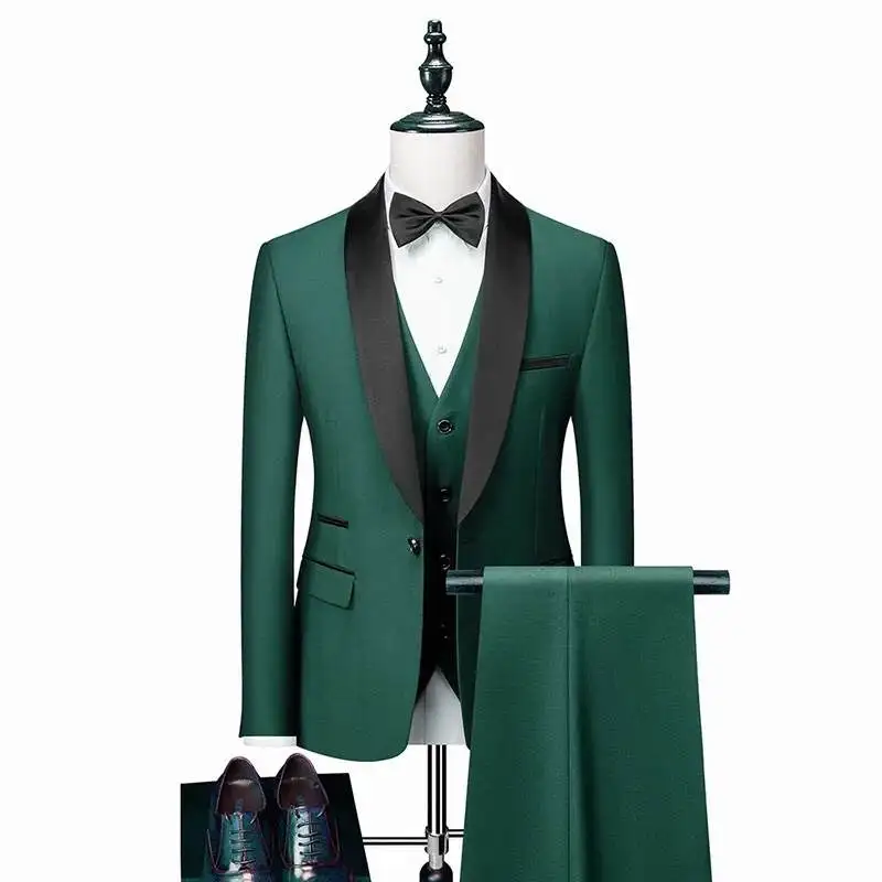 

Green Men Suits Classic Men Groom Tuxedos Prom Dinner Business Suits Men Terno Masculino 3Pieces