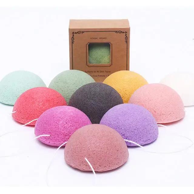 

2021 Newest Style Natural Colorful Cleaner Facial Puff Soft Cleansing Organic Konjac Sponge