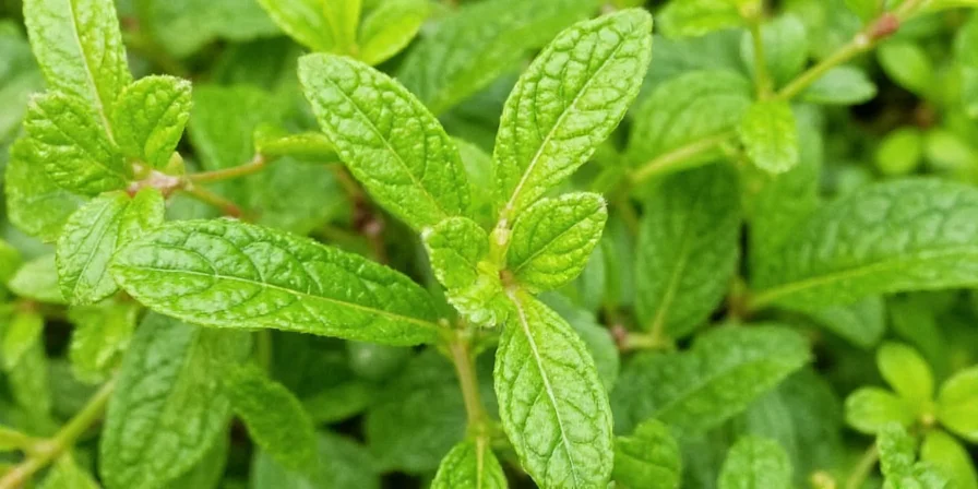 Herb garden with marjoram plant
