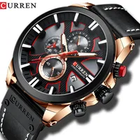 

CURREN Watch Chronograph Sport Mens Watches Quartz Clock Leather Male Wristwatch Relogio Masculino Fashion Gift for Men