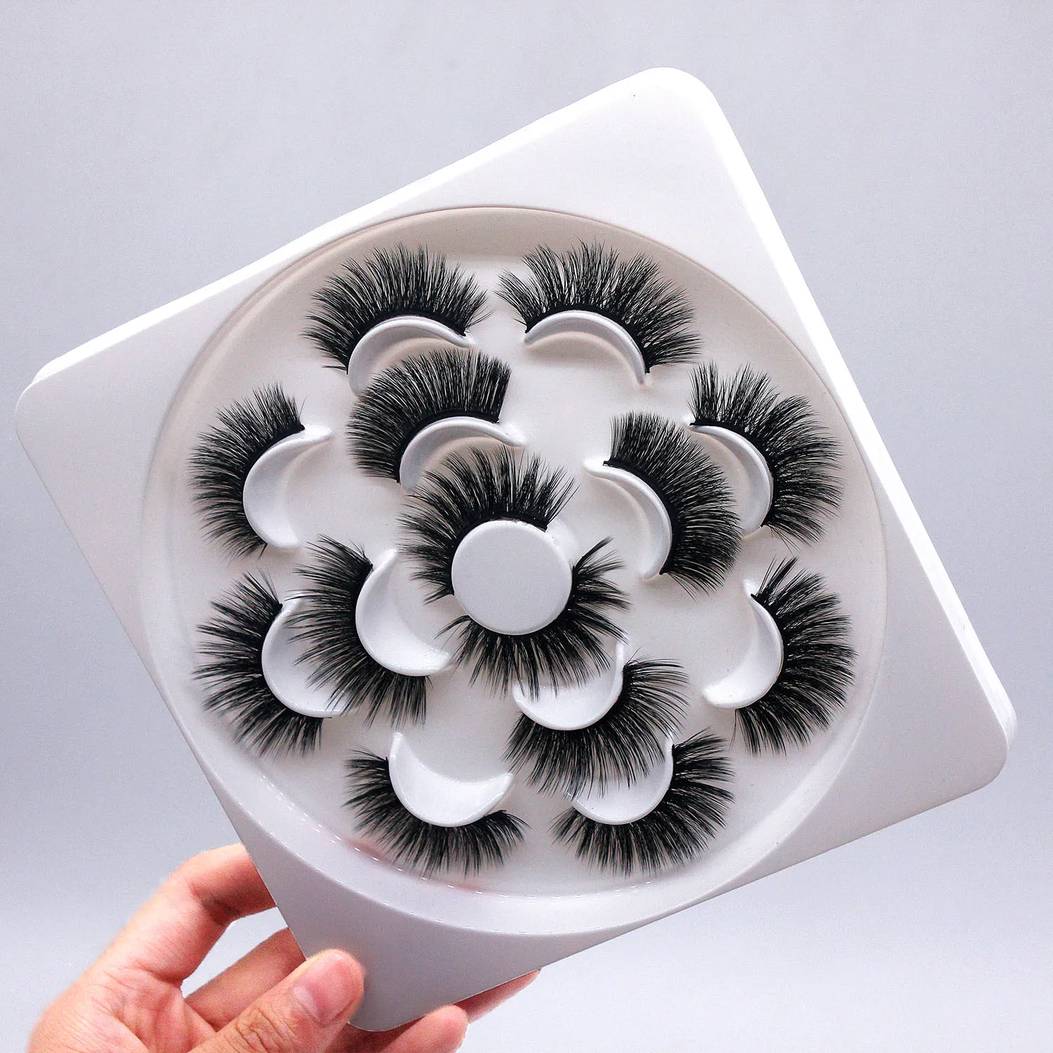 

ET-10 wholesale false eyelashes Makeup tools Eyelash bracket mink lash empty tray eyelash package custom flower mink lash tray