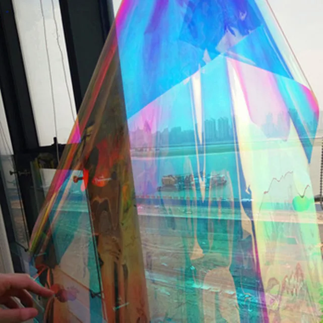Holographic Clear Window Film Iridescent Window Dichroic Film Decorative  Glass