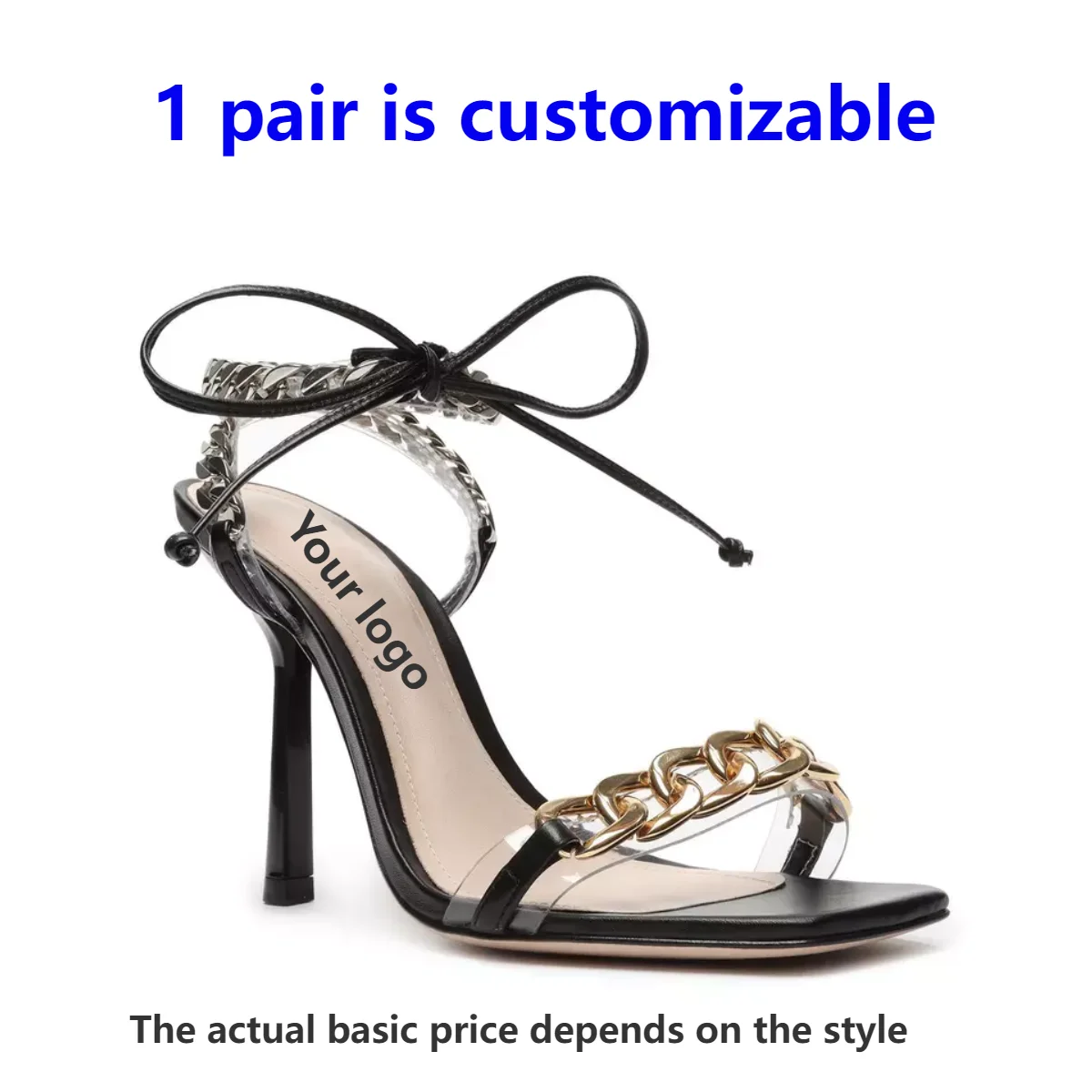 Dumond Strapped High-Heeled Sandals black-gold-colored casual look Shoes High-Heeled Sandals Strapped High-Heeled Sandals 