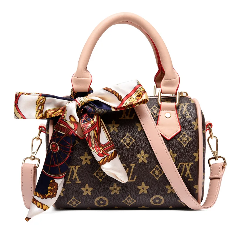 

Elegant Bucket Bags For Women Designer Luxury Handbags Classic Women Shoulder Scarf Decoration Boston Bag, Customizable