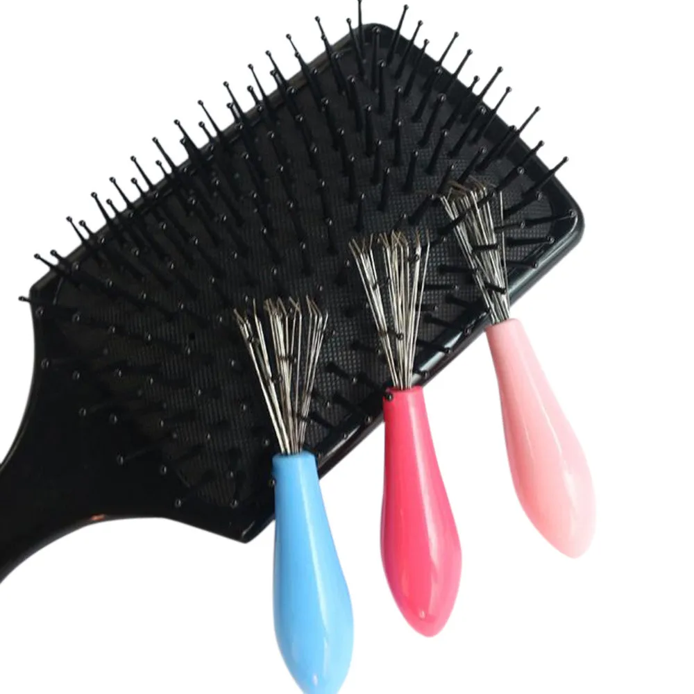 

New Hair Brush Comb Cleaner Embedded Tool Plastic Cleaning Removable Handle