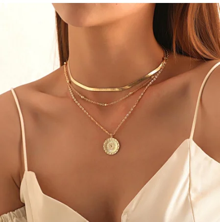 

XUNBEI Vintage Bohemia Layered Women Shell Pearl Collar Pendant Necklace Jewelry, Could be customized