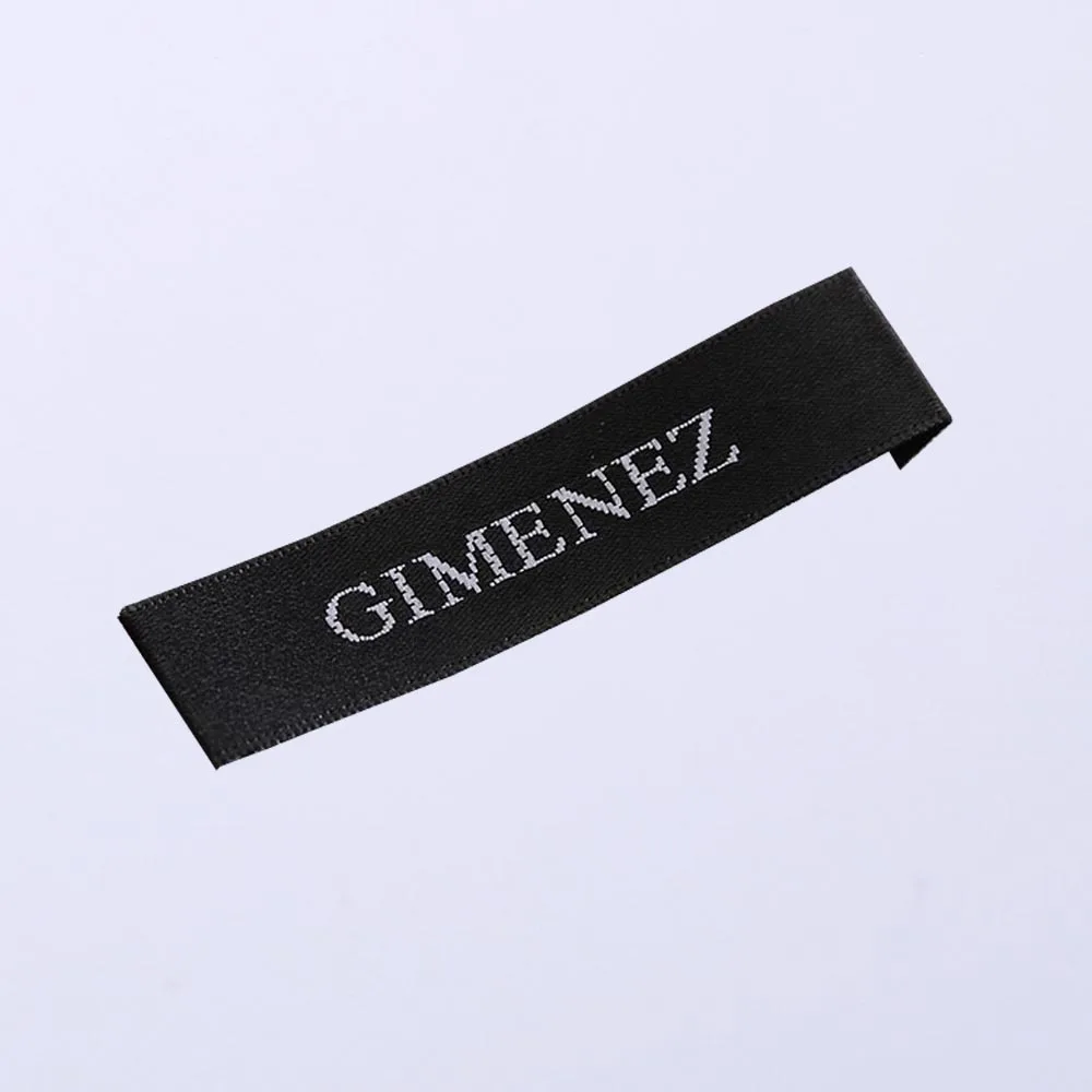 

Custom Design Brand Logo Promotional End Fold Satin Woven Main Label Silk Neck Woven Labels For Clothing