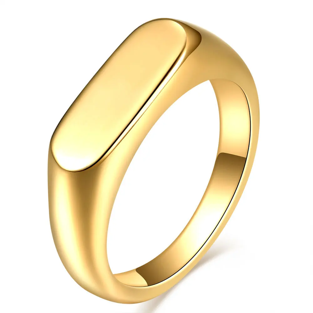 

Minimalist Ring Titanium INS Hot Vintage 18k Gold Plated 316L Stainless Steel Wedding Couple Rings