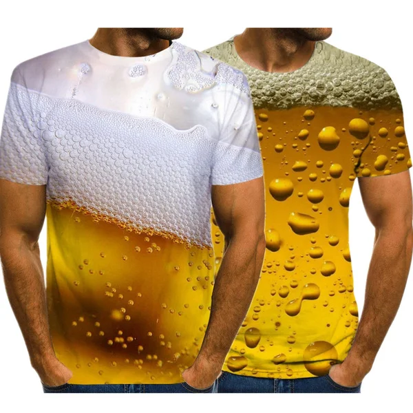 

Beer 3D Printed T Shirt Men Funny Novelty T-shirt O-neck Short Sleeve Tops 2021 Summer Unisex Fashion Street Outfit Clothing