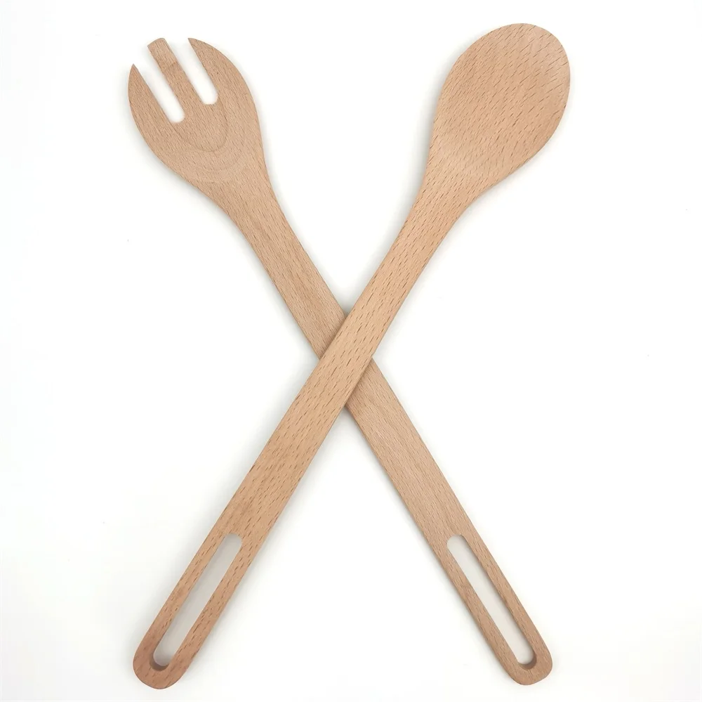 

Hotsale Eco-friendly Cutlery set wooden spoon spork set with long handlespork set with long handle, Wood