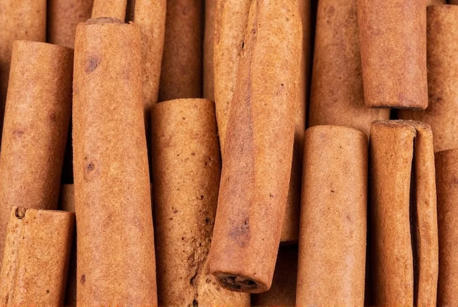 Close-up comparison of Ceylon cinnamon quills versus Cassia cinnamon sticks showing the distinctive layered bark structure