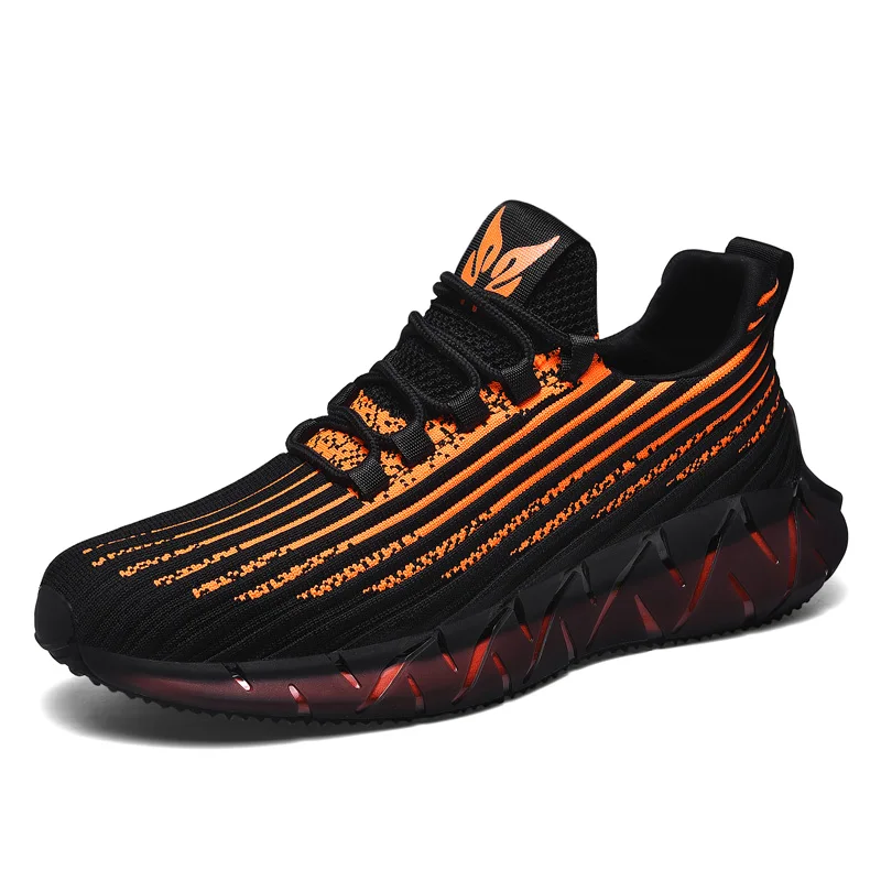 

YT New simple men's sports shoes breathable flying woven running shoes fashion mesh casual shoes for men