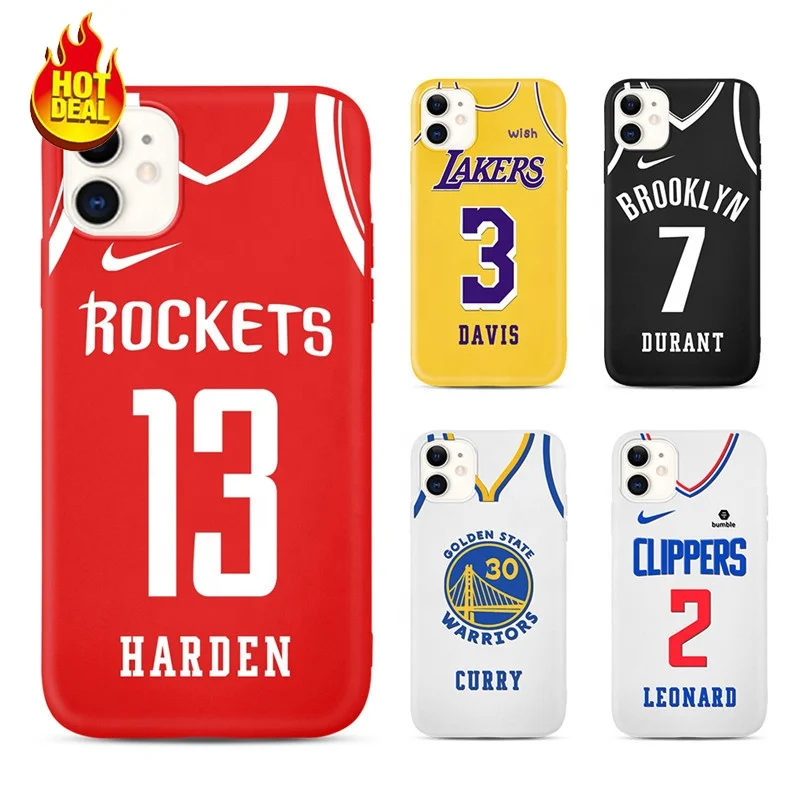 

Custom Colorful Ultra-thin Phone Back Cover For Iphone 12 NBA Jerseys Print Phone Case For Iphone 8P