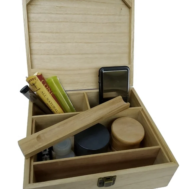 Locking Stash Box With Rolling Tray -Large Size Weed Box Combo With Grinder