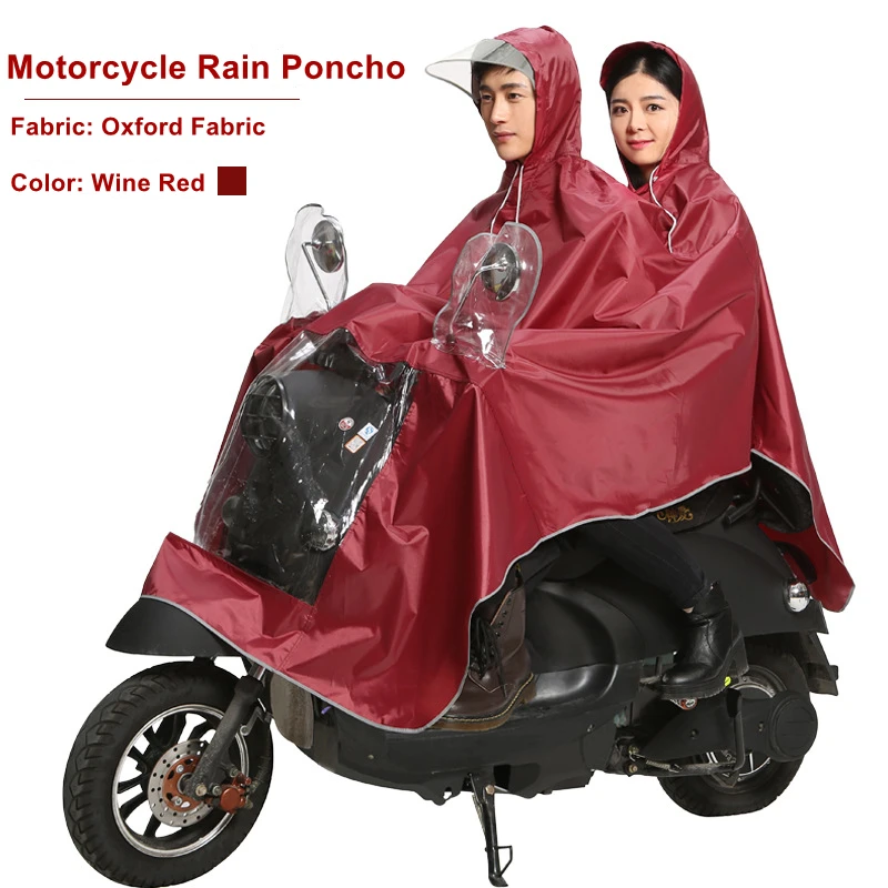 

Wholesale Adult Waterproof Thickened Oxford Cloth Two Person Rain Poncho For Electric Car, Blue, purple, wine red, rose red