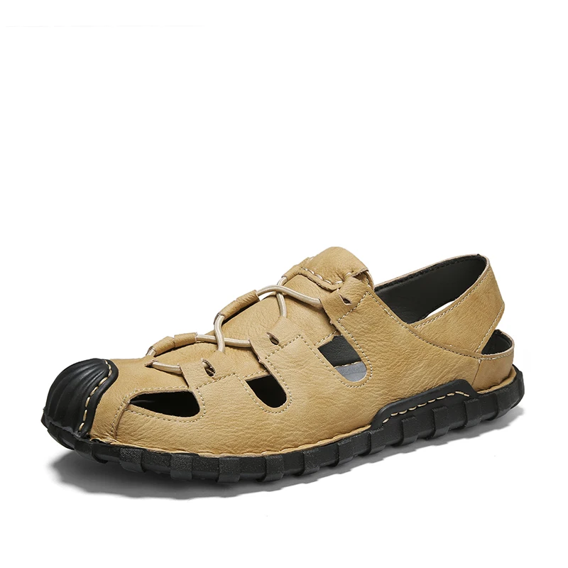 

Beach Sandals 2020 New Summer Men Sandals Breathable Men Casual Shoes High Quality Genuine Leather Men's shoes Big Size 38-48
