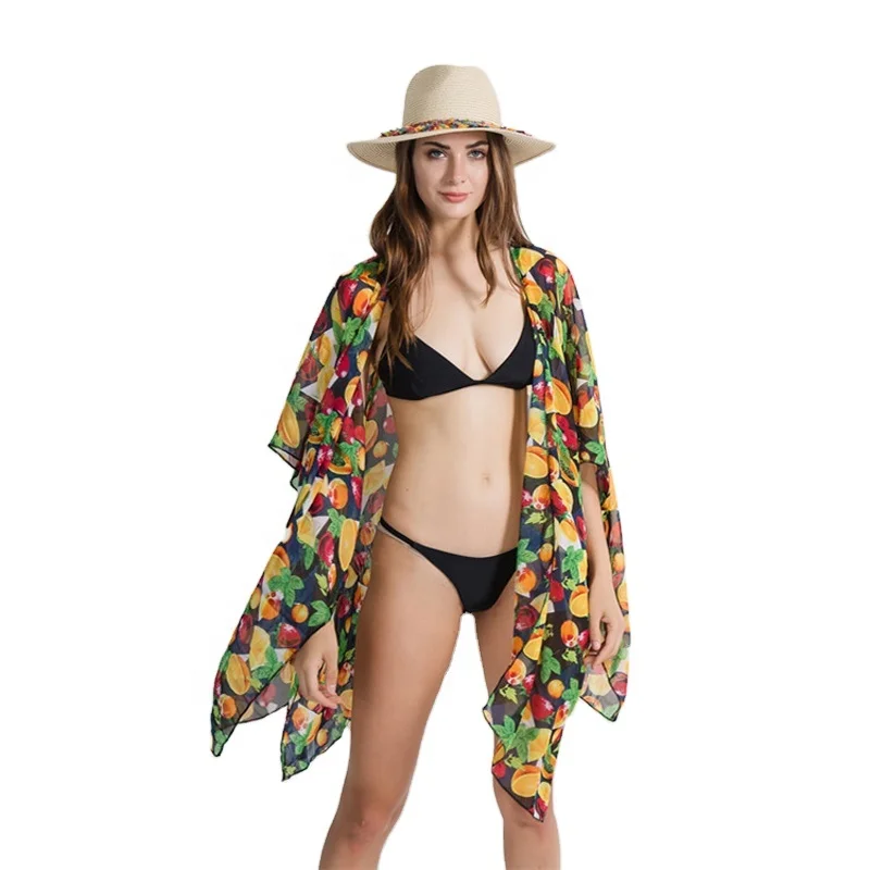 

High Quality Women Chiffon Beach Shawl Wrap Bikini Cover Up Scarf, As photos