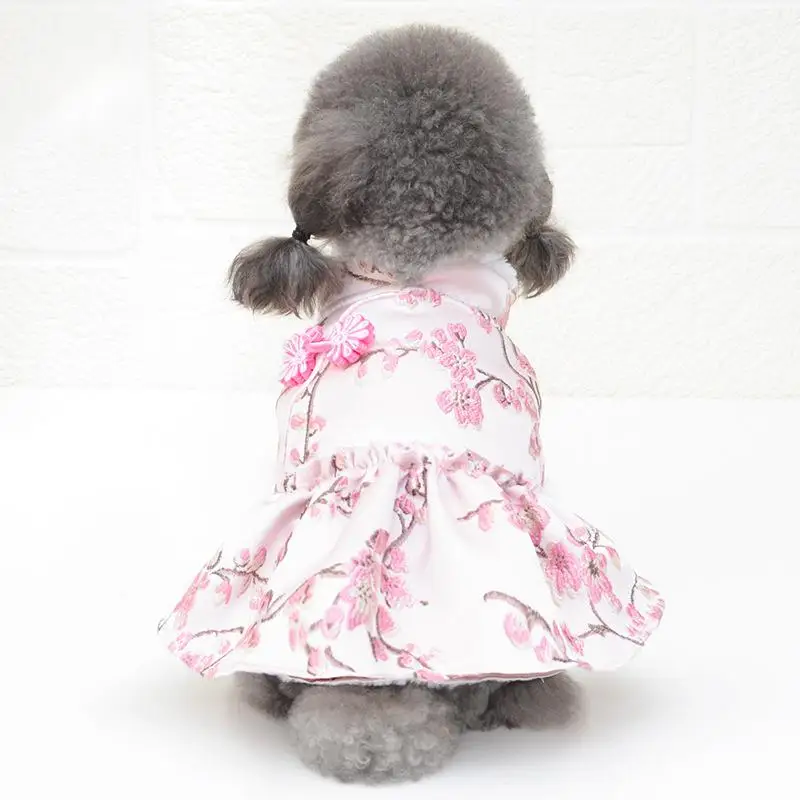 

new design 2021 fashion Chinese style dog party dress