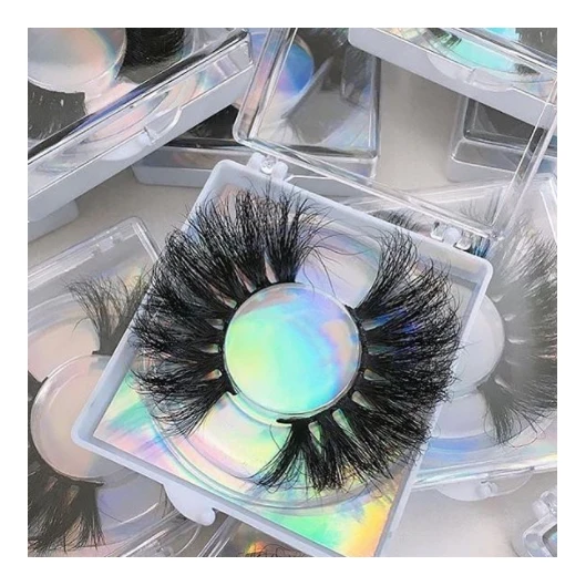 

Lashes vendor wholesale private label custom eyelash packaging box fluffy 25mm 3d siberian mink eyelashes, Black