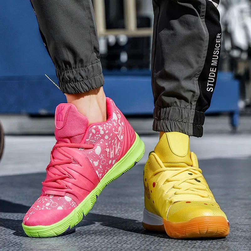 

2021 New Design Chaussure Men Boys De Basket-ball Pink Yellow Fashion Mens Basketball Sports Shoes, Orange green blue pink yellow