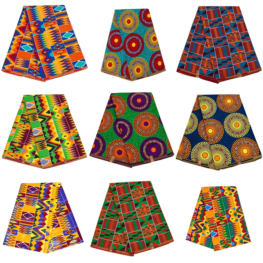 

100% cotton ethic African wax printed fabric double-sided printed wax national dress garment imitation Ankara batik wax fabric