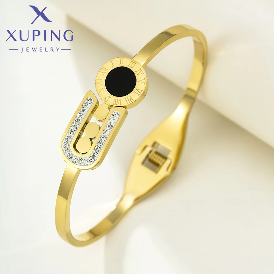 

TTM xuping jewelry fashion elegant simple gold plated zircon bangles for women 14k Stainless Steel jewelry