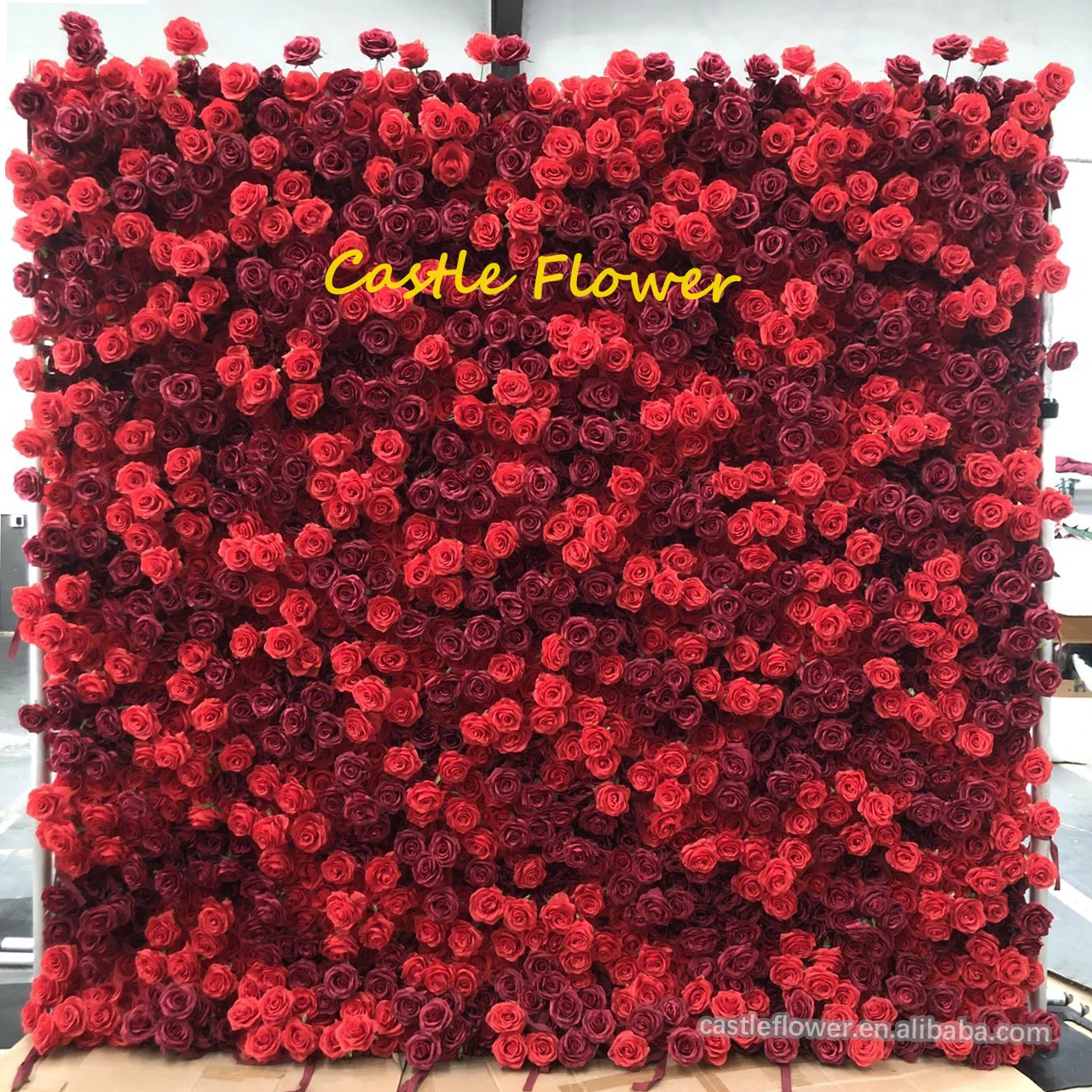 

Wholesale Artificial flower wall stand silk Flower wall panels backdrop for wedding home event decoration