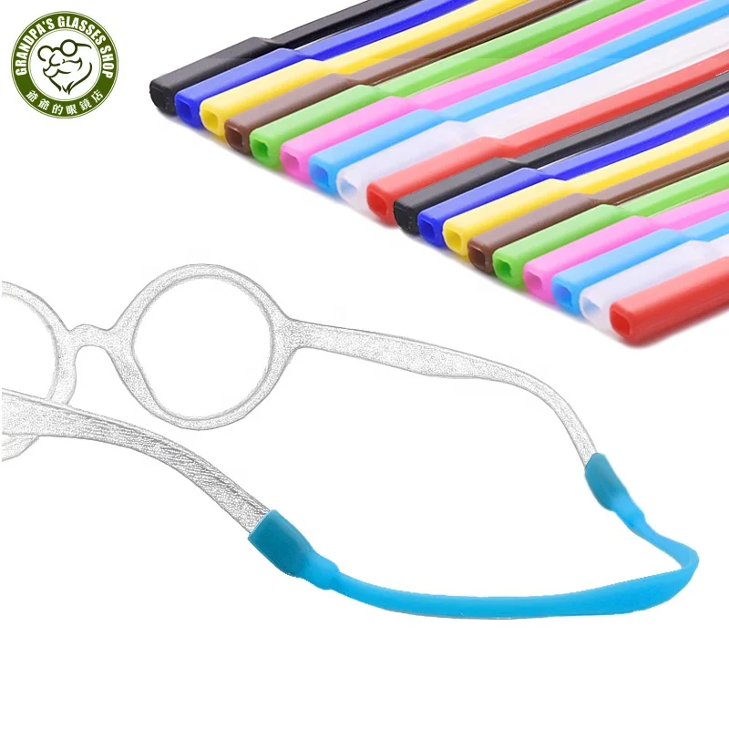 

Colorful Safety Adjustable Kids Running Sports Holder cuelga gafas Silicone Eyeglass Glasses Sunglasses Straps For Boys Girls, Black/sky blue/magenta/yellow/white/pink/brown