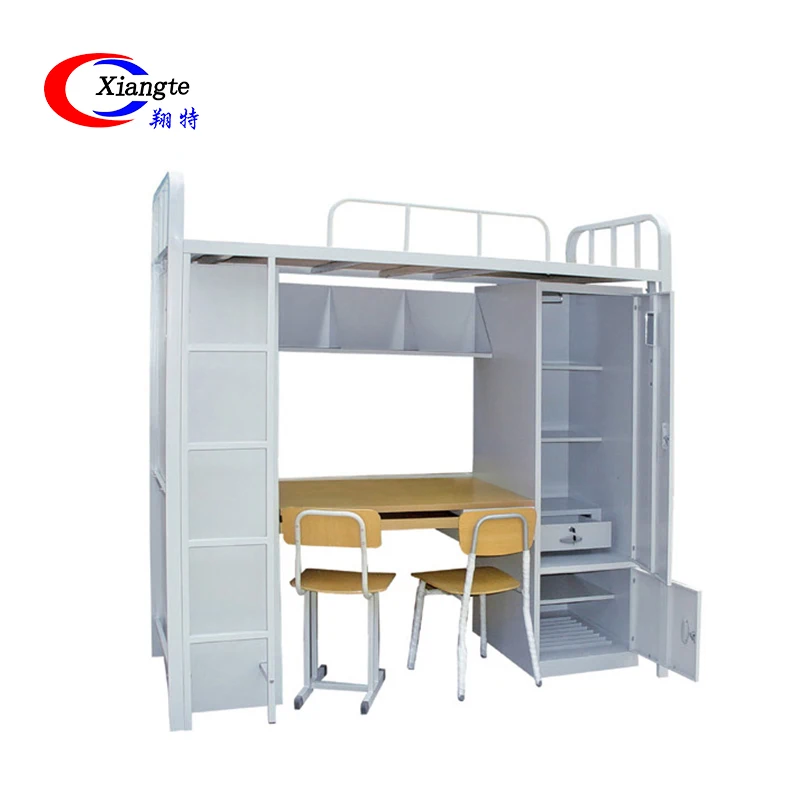 single bunk bed with desk