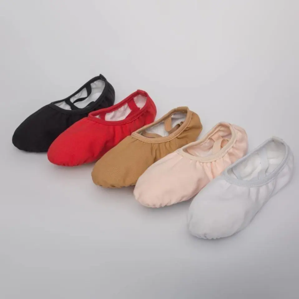 

factory outlet high quality ballet shoes canvas satin dance shoes custom LOGO