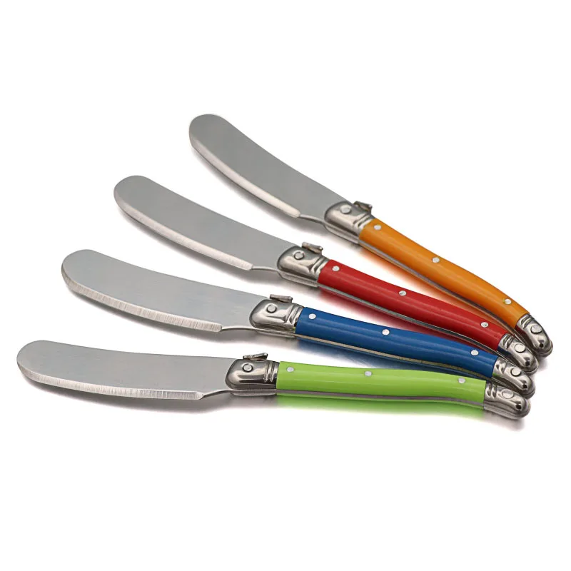 

Set of 4 Laguiole Stainless Steel Butter Knife Cheese Butter Jam Spatula Child Kid Sandwich Cheese Slicer Cheese Spreader