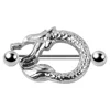 Wholesale new arrival 14g surgical steel cool piercing dragon nipple ring