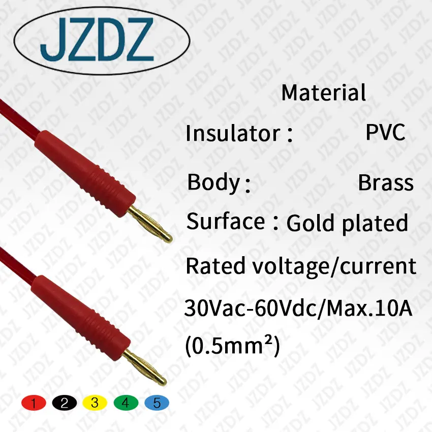 
JZDZ J.70002 2MM gold-plated banana plug to banana plug test lead 