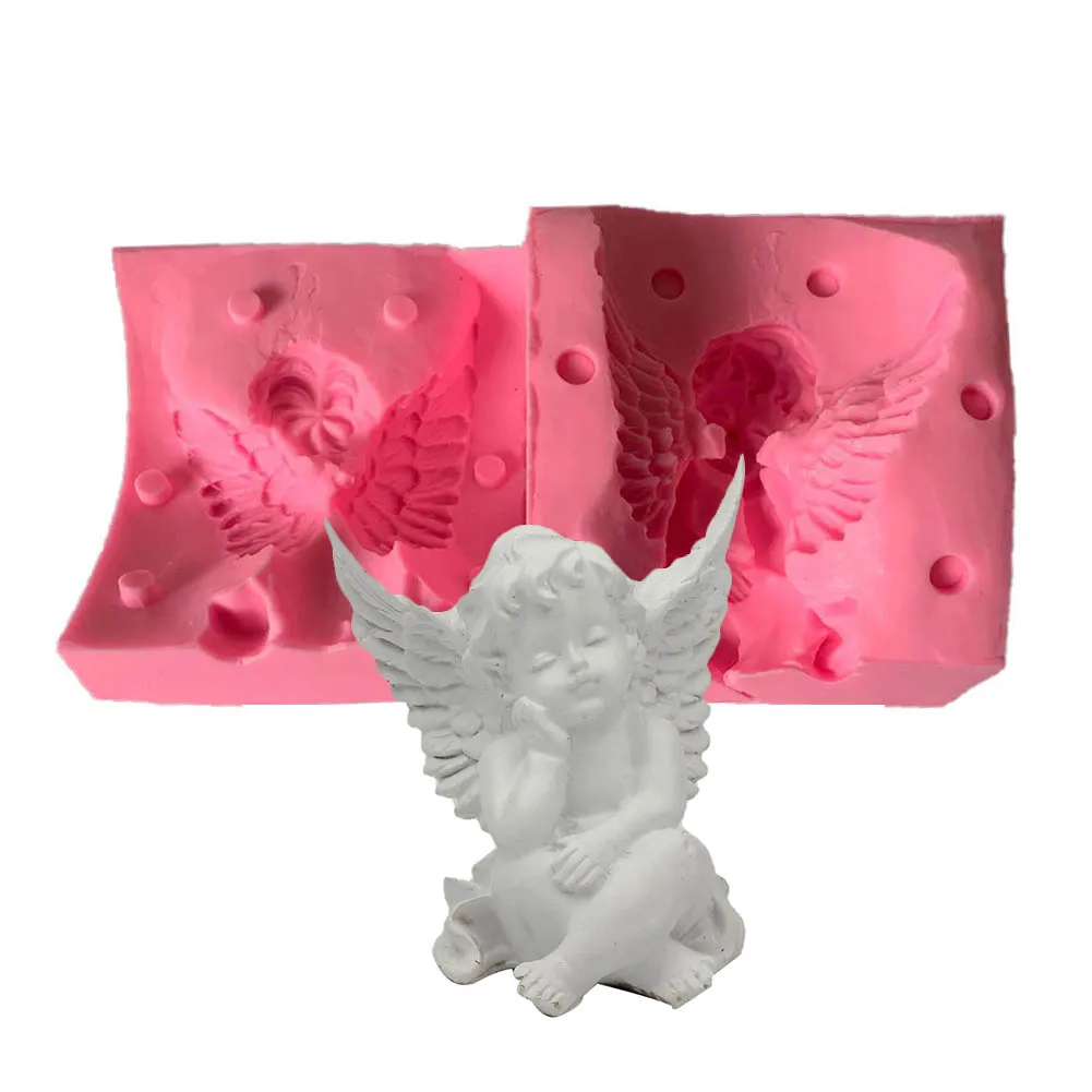 

Silicone Mold Angel-shaped Non-stick Candle Molds for Fondant Chocolate Cake
