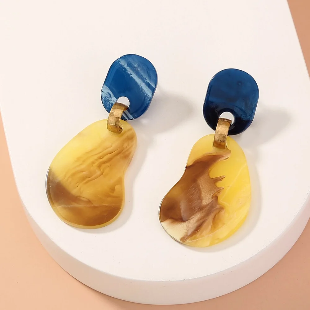 

NE955 Marble Pattern Beautiful Earrings Multi Shape High Quality Women Earrings 2021 for outdoors parties
