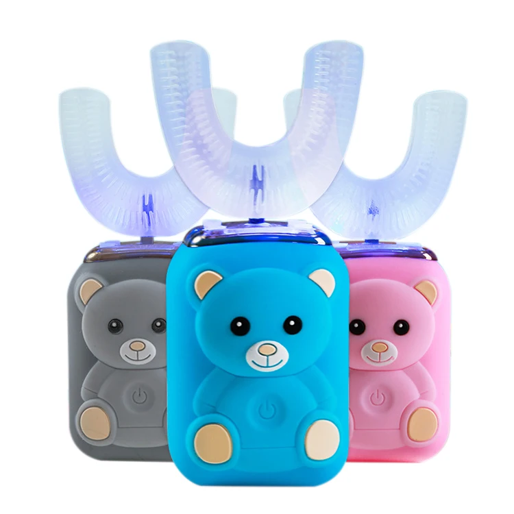 ipx7 waterproof lovely cartoon automatic ushape silicone bristle