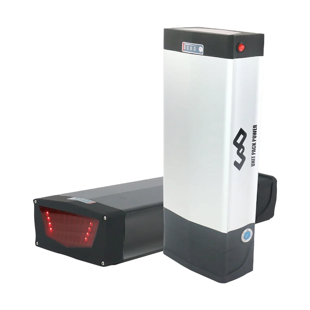 

USA Free shipping Rear rack style 48v Electric Bike lithium ion bafang battery for 1000W motor kits, Black, silver