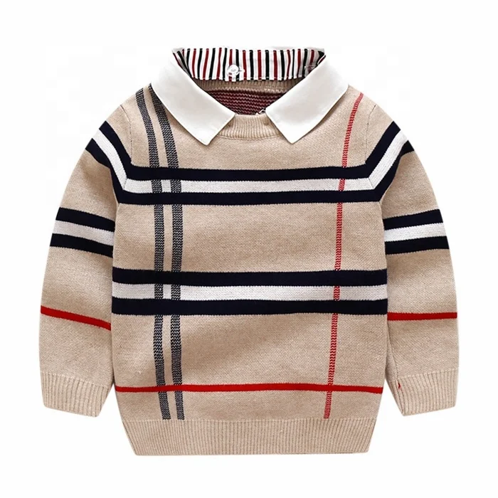 

Winter Pullover Sweaters for kids Clothing Boys Plaid Long Sleeve Outerwear Kids Knitwear, Provide color cards