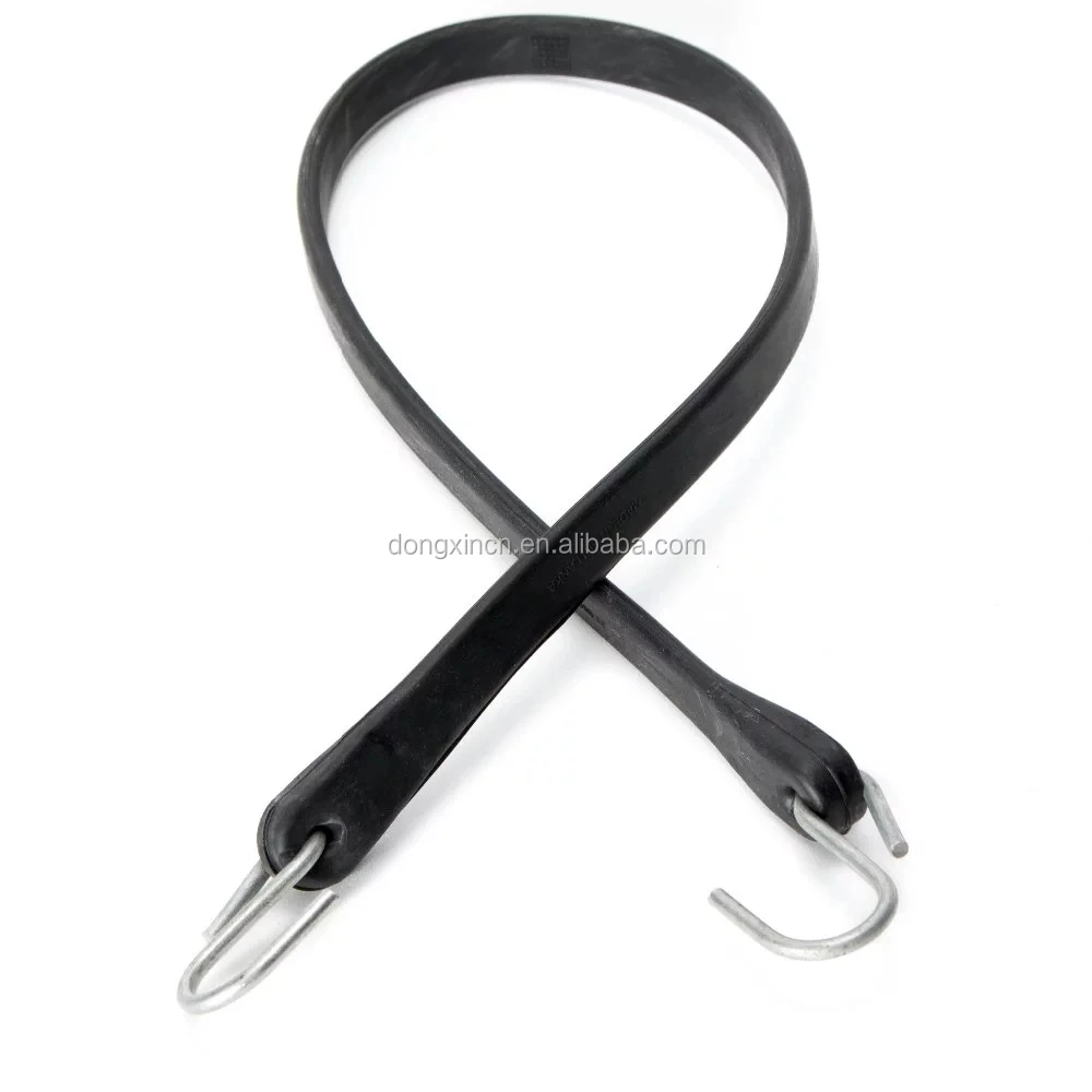 Custom Industrial Flat Elastic Natural Rubber Tarp Tie Down Strap With
