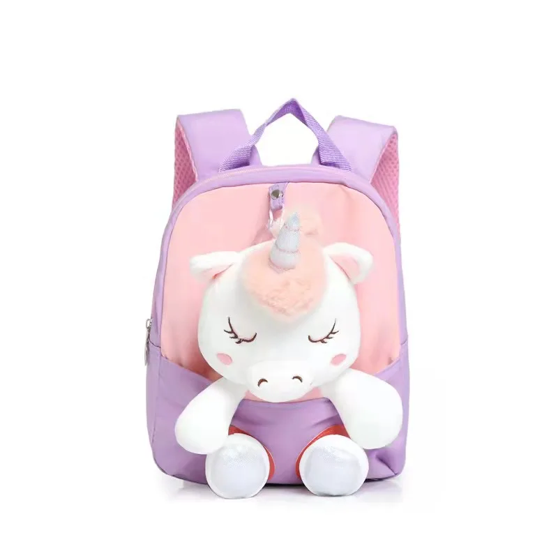 

2021 new cartoon cute kindergarten school bag doll unicorn backpack baby toddler small backpack